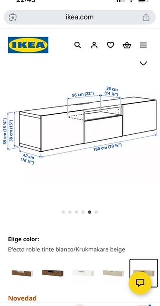 Mueble TV IKEA madera 180cm
