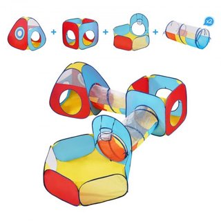 5 en 1 Carpa de Juego para Niños con Túnel, Aro de Baloncesto para Niños, Niñas, Bebés y Niños Pequeños, Casa de Juego Plegable para Interior/Exterior con Bolsa de Transporte y Correas de Sujeción...
