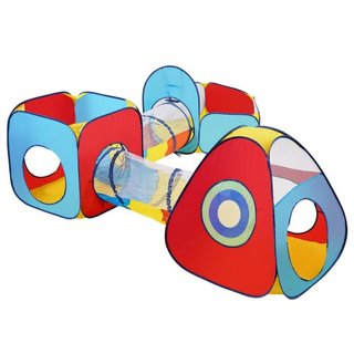 5 en 1 Carpa de Juego para Niños con Túnel, Aro de Baloncesto para Niños, Niñas, Bebés y Niños Pequeños, Casa de Juego Plegable para Interior/Exterior con Bolsa de Transporte y Correas de Sujeción...