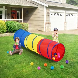 Túnel de Juego para Niños, Colorido Túnel de Arrastre para Bebés o Mascotas, Regalo Colapsable para Niños y Niñas, Túnel de Juego Interior y Exterior Multicolor Rojo/Azul/Amarillo