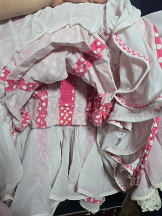 Traje de flamenca rosa y blanco