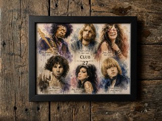 Cuadro Club 27 Artistas Rock