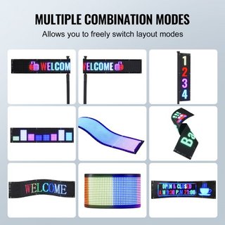 Cartel LED Programable, Panel LED Scrolling a Color Completo P5, Tablero de Exhibición de Patrón de Animación de Texto Personalizado DIY, Control de APP Bluetooth Cartel de Mensajes para Tienda Ne...