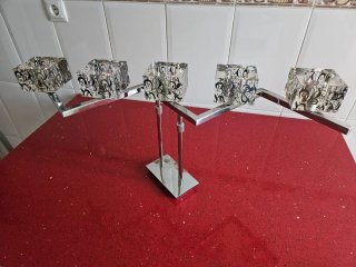 Lámpara moderna cristal y metal