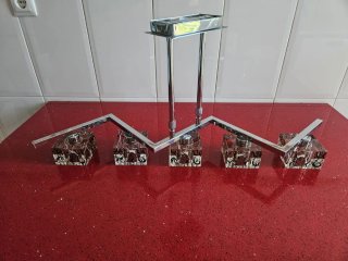 Lámpara moderna cristal y metal