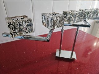 Lámpara moderna cristal y metal