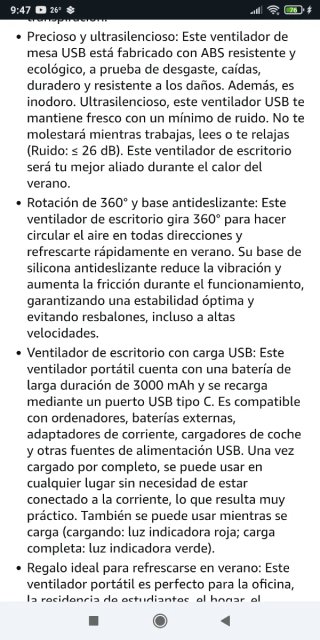 Ventilador SHINER Escritorio USB 5 Velocidades