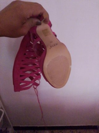 Botas de tacón rosa gladiador talla 41