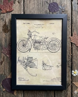 Cuadro Patente Harley Davidson 1928
