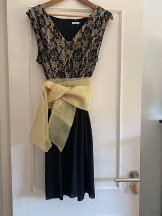 Vestido fiesta negro y dorado talla XXXL