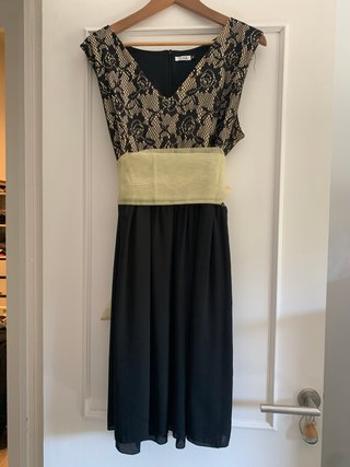Vestido fiesta negro y dorado talla XXXL