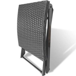 vidaXL Taburete plegable ratán sintético negro