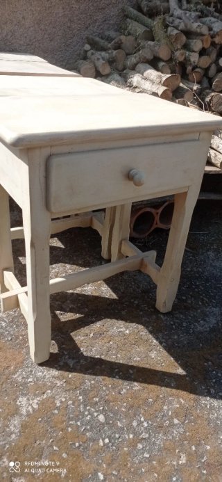 12 Mesitas de noche blanca madera maciza con cajón