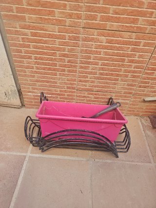 4 Soporte Jardinera Hierr  Negro 48cm larg 18 anch