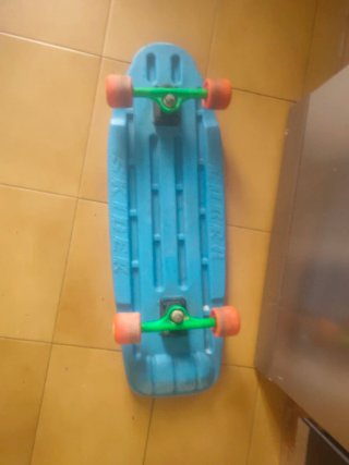 Skate Patín Azul Ruedas Naranja