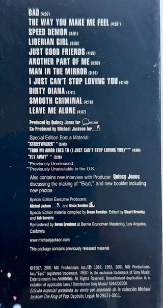 PRECINTADO CD BAD + LIBRO LEGEND-MICHAEL JACKSON S