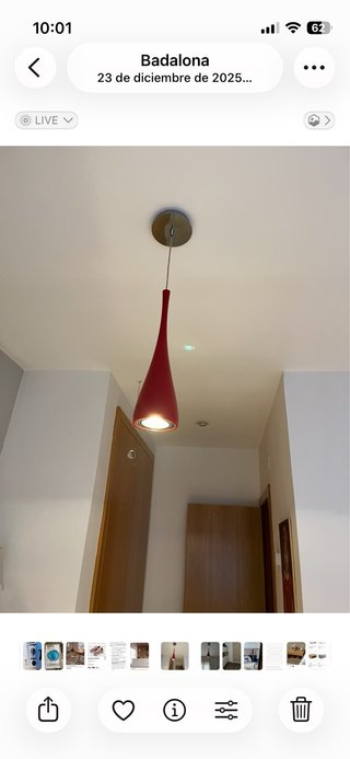 Lámpara colgante roja