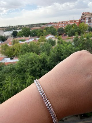 Pulsera Rivière Oro Blanco Diamantes Naturales