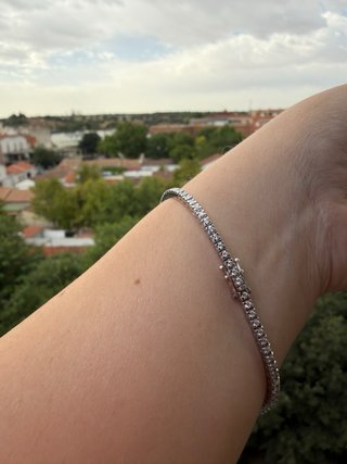 Pulsera Rivière Oro Blanco Diamantes Naturales