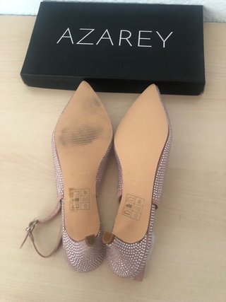 Zapatos destalonados Azarey rosas con pedrería