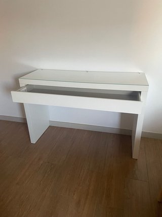Consola tocador blanca con cristal