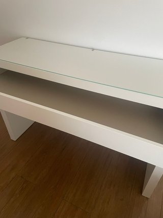 Consola tocador blanca con cristal
