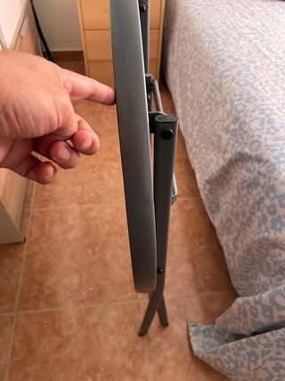 Mesa plegable redonda hierro y cristal
