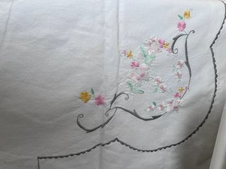 Juego de cama antiguo bordado