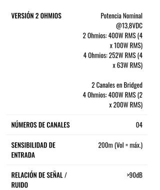 Etapa de potencia Taramps TS 400x4
