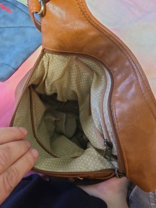 Bolso Gabol Cuero y Tela Estampada