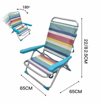 3 Sillas Plegables Rayadas 65x85x65cm