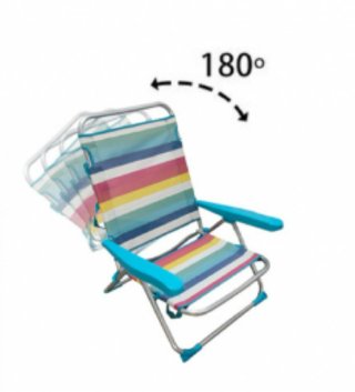 3 Sillas Plegables Rayadas 65x85x65cm