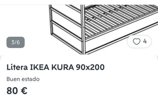 Litera IKEA KURA 90x200