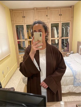 Kimono largo marrón oscuro