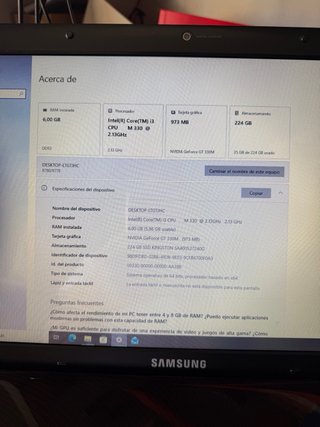Portátil Samsung R780 Intel i3 Rojo 17”