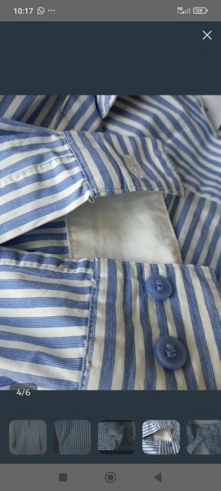 Camisa Brioni Rayas Azul y Blanco