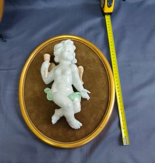 Pareja angelitos porcelana vintage