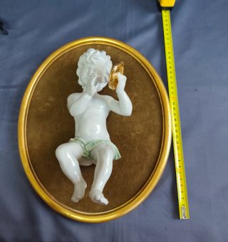 Pareja angelitos porcelana vintage