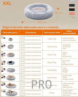 Cama de perros con cojín central lavable