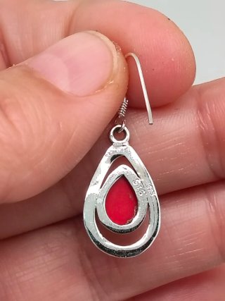 REBAJADO!!!Pendientes Plata 925 y Coral Rojo