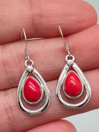 REBAJADO!!!Pendientes Plata 925 y Coral Rojo