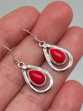 REBAJADO!!!Pendientes Plata 925 y Coral Rojo