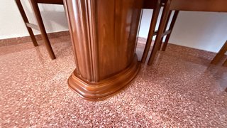Conjunto mesa y 6 sillas madera