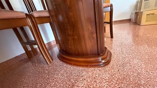 Conjunto mesa y 6 sillas madera