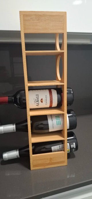 Botellero de madera para 5 botellas