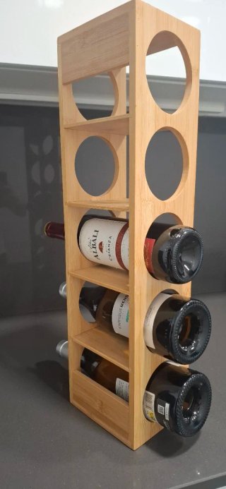 Botellero de madera para 5 botellas