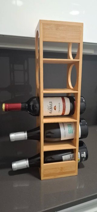 Botellero de madera para 5 botellas