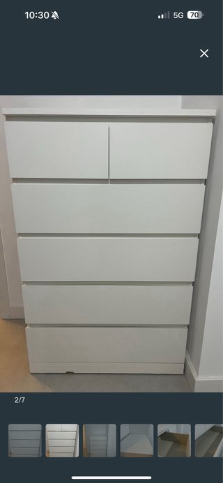 Cajonera MALM Ikea 6 cajones blanca