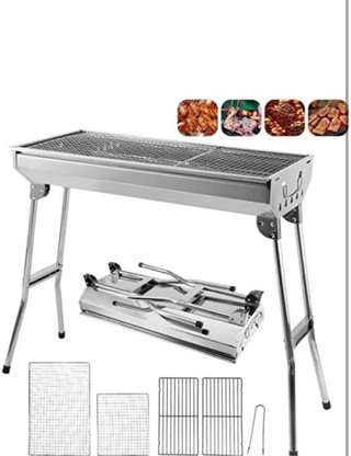 Barbacoa Carbón Portátil Acero Inoxidable