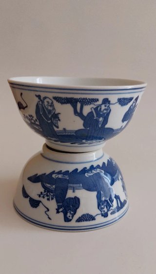 Set 5 Ciotoline Porcellana Cinesi Blu